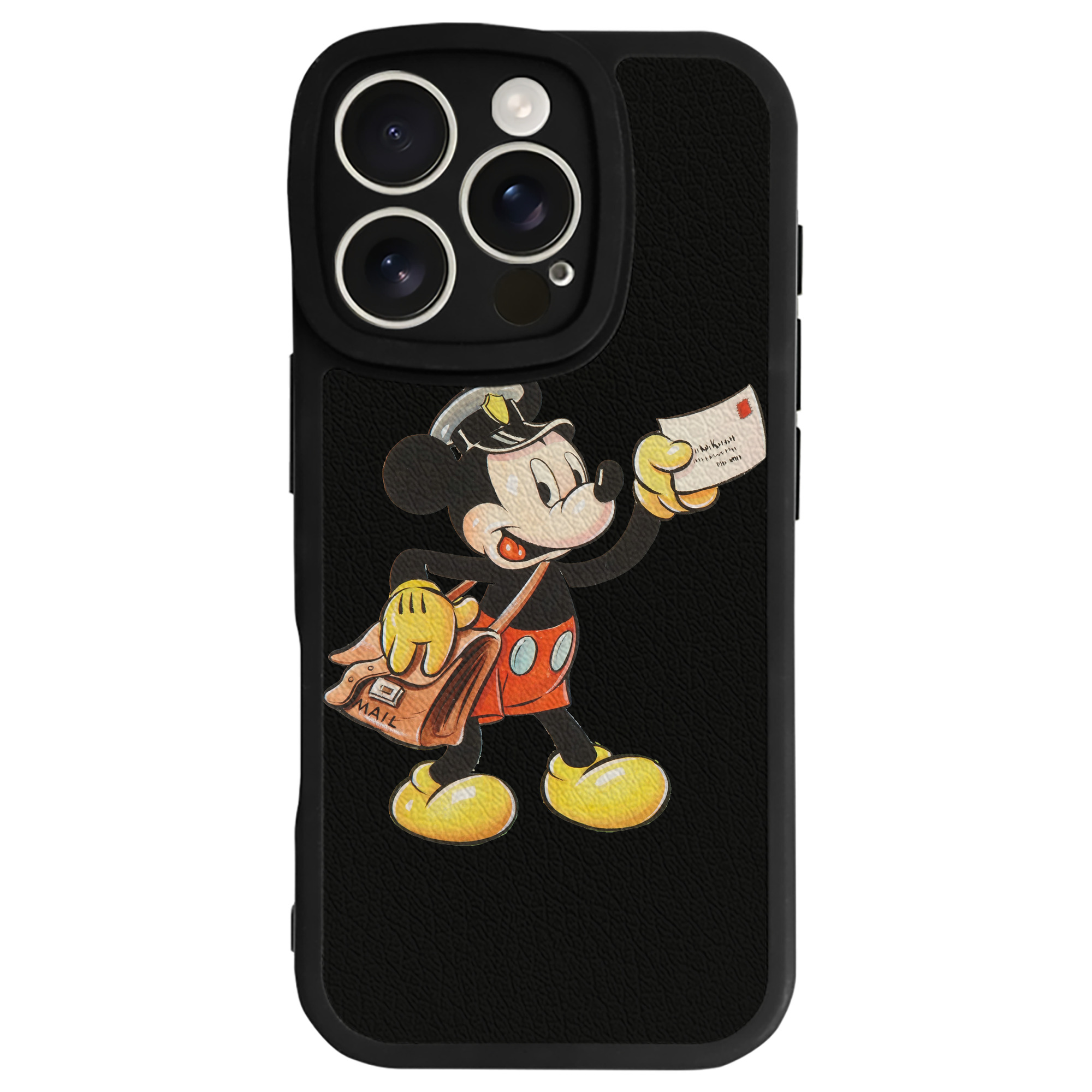 （画像用） ミッキーマウス Mickey Mouse 【iPhone 16シリーズ対応】シリコンスマホケース（レザー調） 材質：シリコン